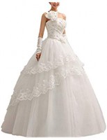 2015 nouveau Robe mariée Robe de mariage femme blanc élégante dentelle à dos nu avec des fleurs